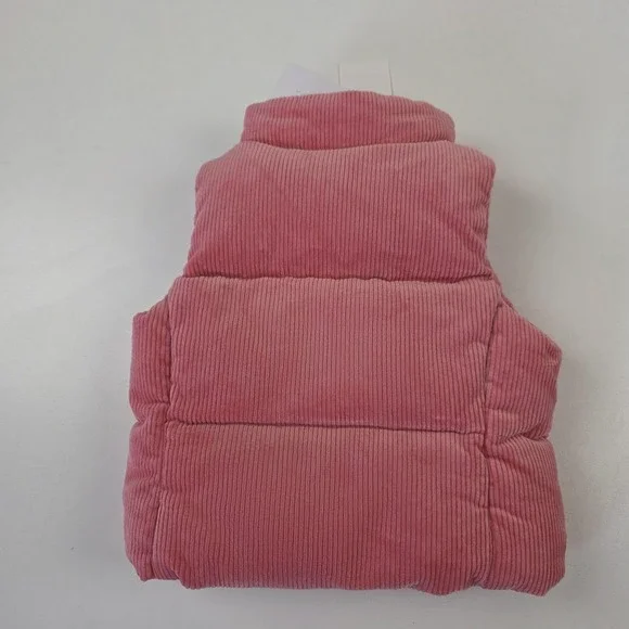 Ralph Lauren Vest Infant Girls 12-18M Pink Corduroy Puffer Quilted Sleeveless - Picture 6 of 9